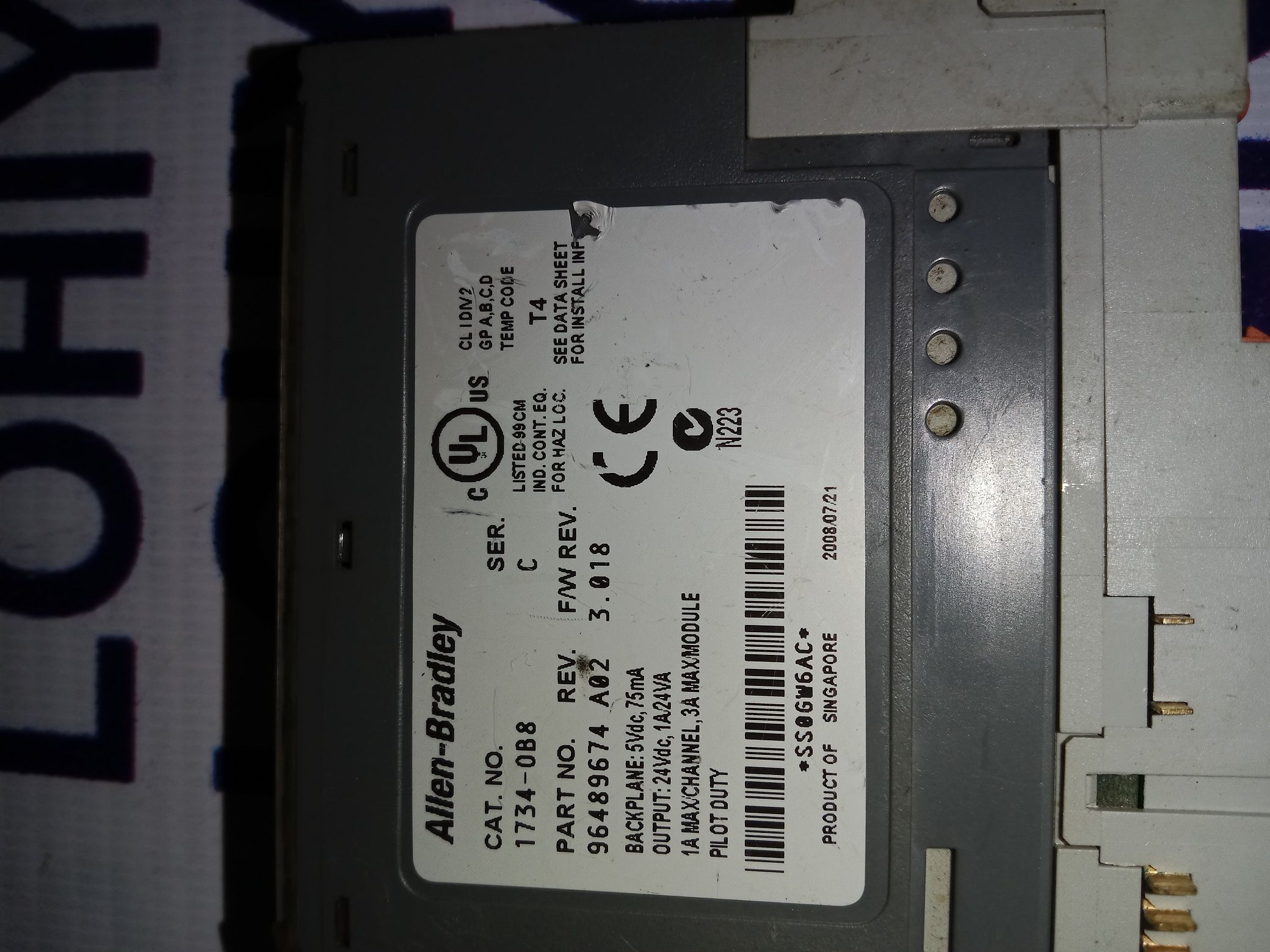 ALLEN BRADELEY OUTPUT MODULE 1734-0B8