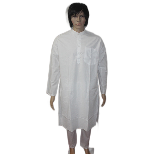 White Fluffy Cotton Kurta Pajama Set