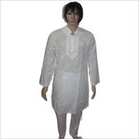 Lucknowi Men White Kurta Pajama Set