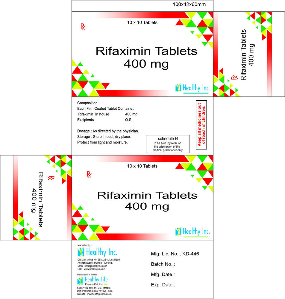 Rifaximin Tablets By HEALTHY LIFE PHARMA PVT. LTD.