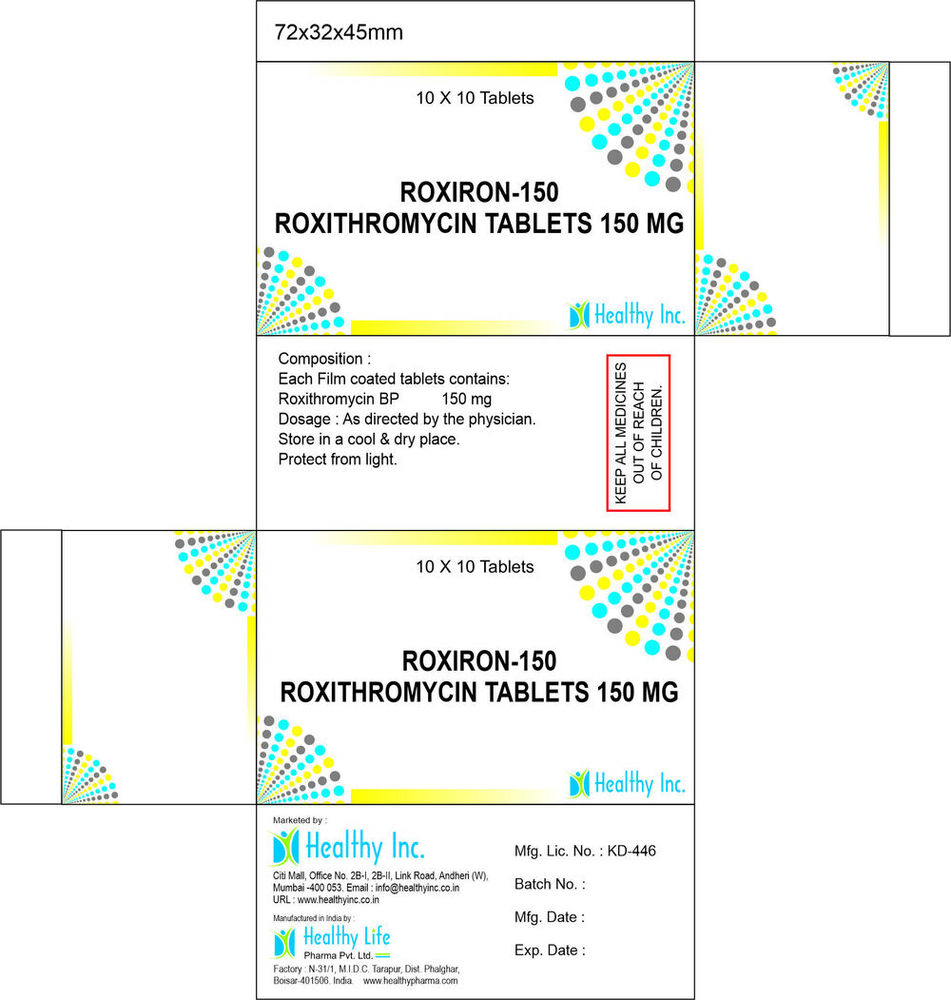 Roxithromycin Tablets By HEALTHY LIFE PHARMA PVT. LTD.