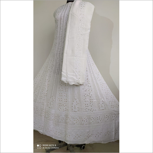 Lucknowi Chikankari Anarkali Collection Viscose Fabric