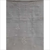 Lucknowi Chikankari Unstiched Orgenza Suit With