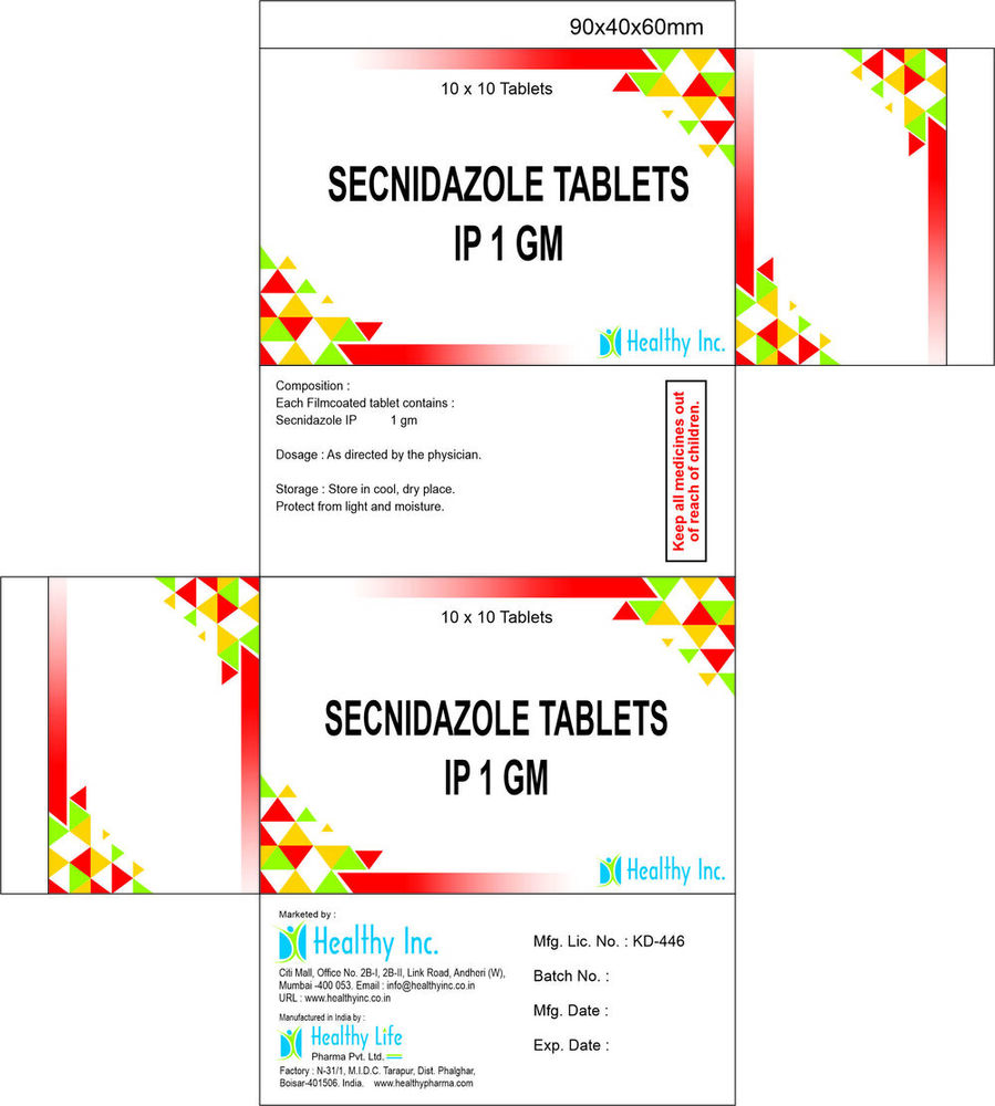 Secnidazole Tablets By HEALTHY LIFE PHARMA PVT. LTD.