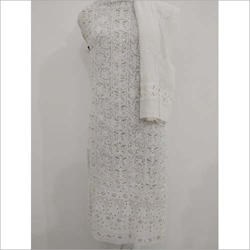 Many Lucknowi Chikankari Unstitched Suits Pure Georgette With Dupatta