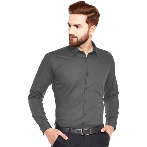 Gray Mens Designer Color Shirt
