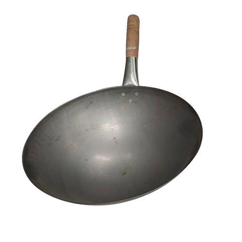 15 Inch MS Wooden Handle Chinese Wok