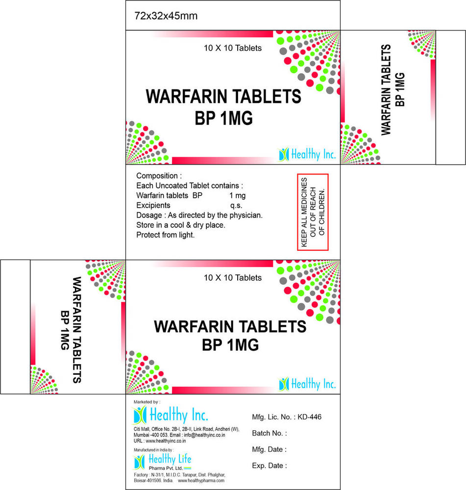 Warfarin Tablets Generic Drugs at Best Price in Mumbai | Healthy Inc.