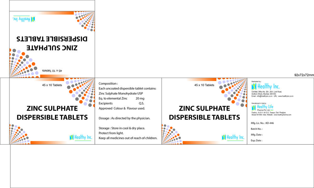 Zinc sulfate with Oral Rehydration Salts Tablets
