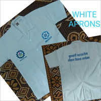 White Apron - Cotton, Free Size, Unisex | Ideal For Summer Use In Hospitals