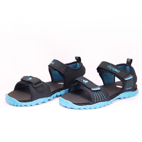 Black/ Sky Blue Men's Stylish Sandal