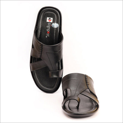 Men's Black Toe Ring Slippers