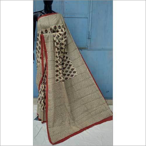 Ladies Block Printed Hand Block Cotton Saree