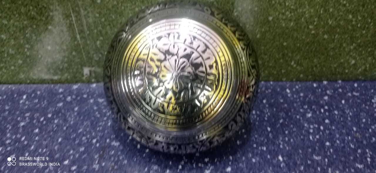 BRASS FULL ENGRAVED ODYSSEY SILVER FINISHED CREMATION URN FUNERAL SUPPLIES