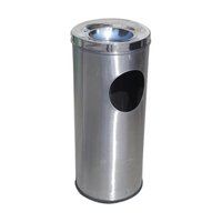 Stainless Steel Dustbin - 8x24 Inch | Open Top Design, Silver Finish, Lightweight At 2.40 Kilograms