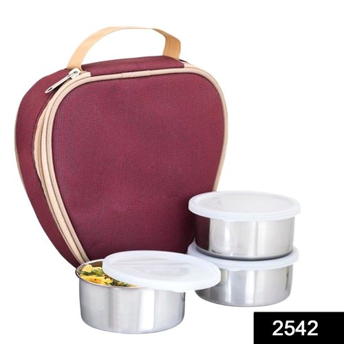 2542 Stainless Steel and Plastic Insulated Lunch Box with Bag Cover