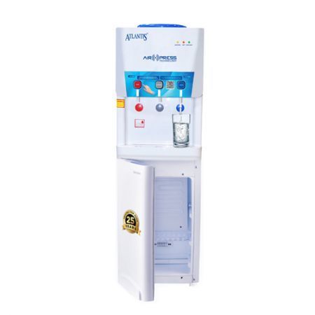 Atlantis Air Press Touchless Hot Normal and Cold Floor Standing Water Dispenser with Cooling Cabinet (fridge)
