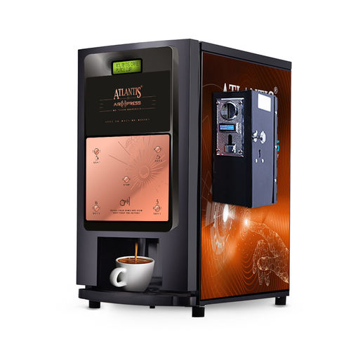 Atlantis Air Press Touchless Tea and Coffee Vending Machine 4 Beverage Options Coin Operated