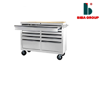 Powder Coating Metal Steel 4 Wheel Drawer Storage Tool Trolley Cabinet