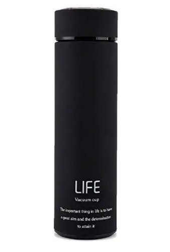 Stainless Steel Black Vacuum Life Bottle