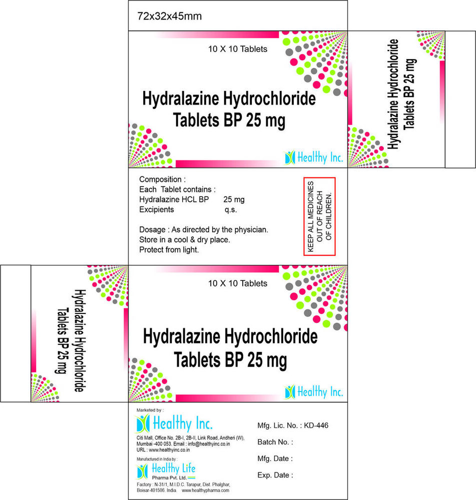 Hydralazine Tablets Generic Drugs