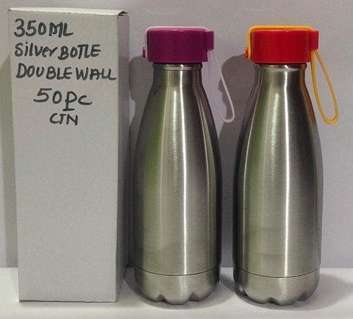 Silver Double Wall Hot And Cold Bottle