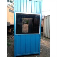 Portable Security Guard Cabin - Mild Steel Construction, Steel Window And Door, Blue Color, Wind Resistant Design