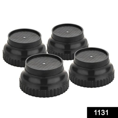 Multi-Purpose Unbreakable Almirah & Furniture Support Legs - Durable Plastic, Round Shape, Black | Rust Proof, No Floor Damage, Ideal for Tables and Beds