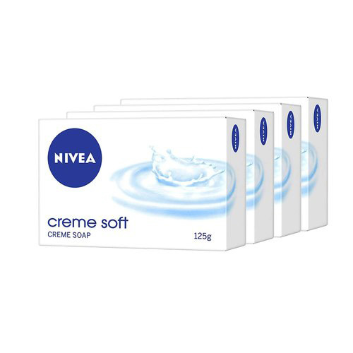Nivea Soap, Creme Soft, For Hands And Body, 125g (4 Pieces)