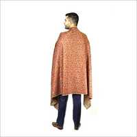 Brown 100 X 200 Cm Paper Mache Embroidered Jama Wool Shawl