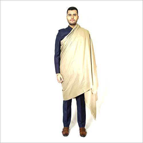 Off White 127x254 Cm Mens Plain Wool Lohi Shawl