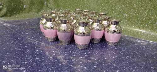 BRASS ENGRAVED WITH PINK KEEPSAKE CREMATION URN FUNERAL SUPPLIES