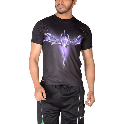 Mens Black Synthetic T-Shirt