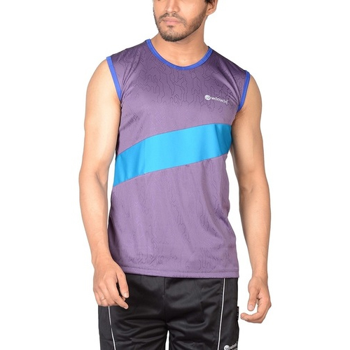 Mens Sleeve Less Synthetic T-Shirt