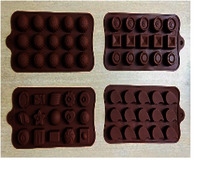 Silicon Chocolate Moulds - 15 Cavity, Brown And Green | Made Of Durable Silicon For Perfect Chocolate Shaping