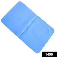 Multi Purpose Kitchen Wash Towel - Microfiber, Standard Size, Blue | Decorative Mini Diamond Band, Durable, Lint-resistant