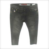 Mens Black Plain Jeans