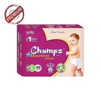 0955 Premium Champs High Absorbent Pant Style Diaper Large Size, 48 Pieces(955_Large_48)