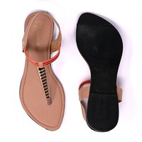 Women Gold Flats Sandal