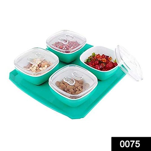 0075 Dryfruit Box, Chocolates Box, Sweet Box, Mouth Freshener Box, Indian Mukhwas Box (Set of 4, Green)