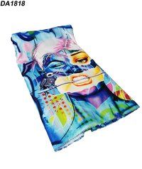 DeeArna Export's Artistic Face Design Fancy Digital Print Khadi Rayon Unstitch Fabric Material for Women   s Clothing (58