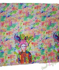 DeeArna Export's Fancy Artistic Face Design Digital Print Khadi Rayon Unstitch Fabric Material for Women   s Clothing (58
