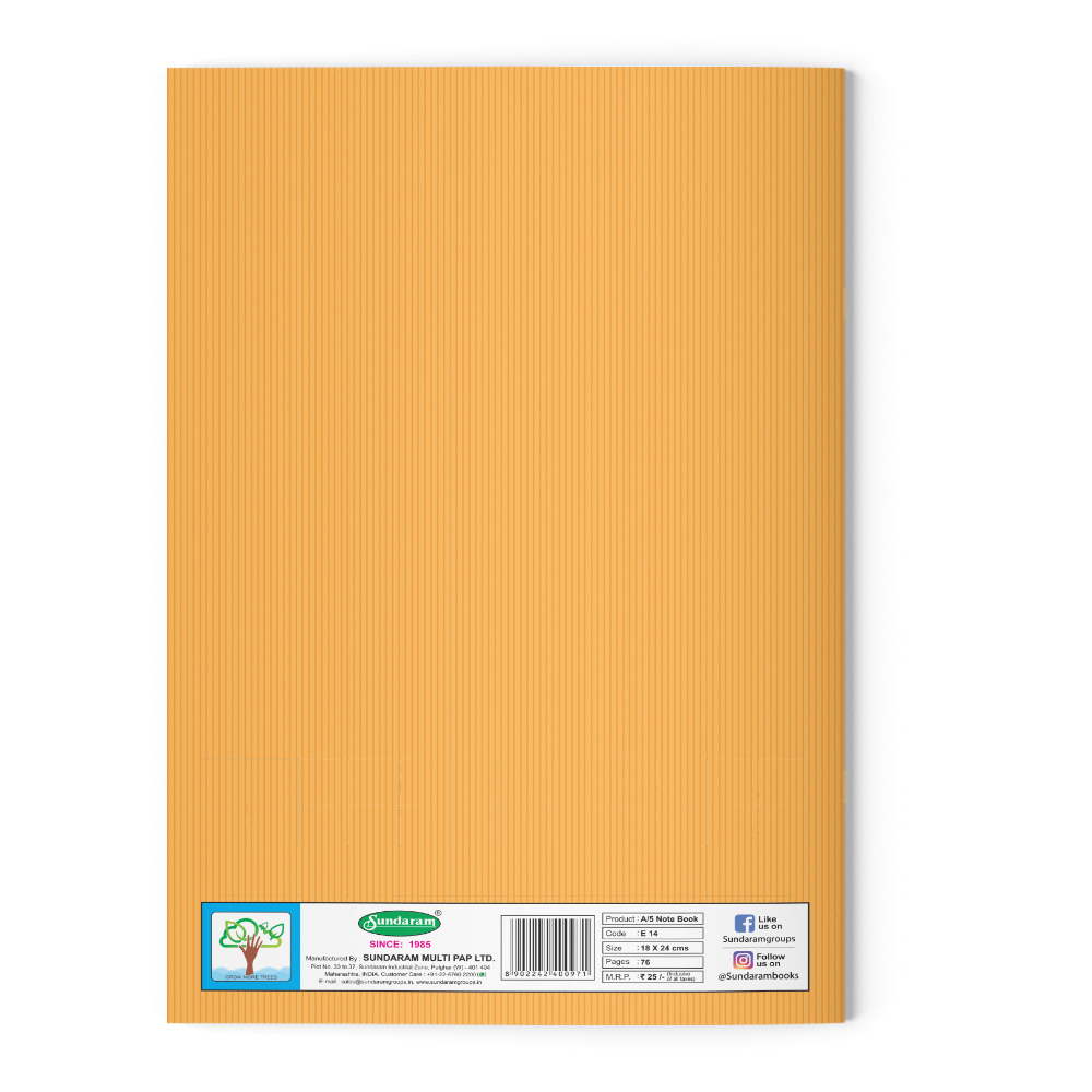 Sundaram Winner King Note Book (Unrulled) - 76 Pages (E-14M) Wholesale Pack - 336 Units