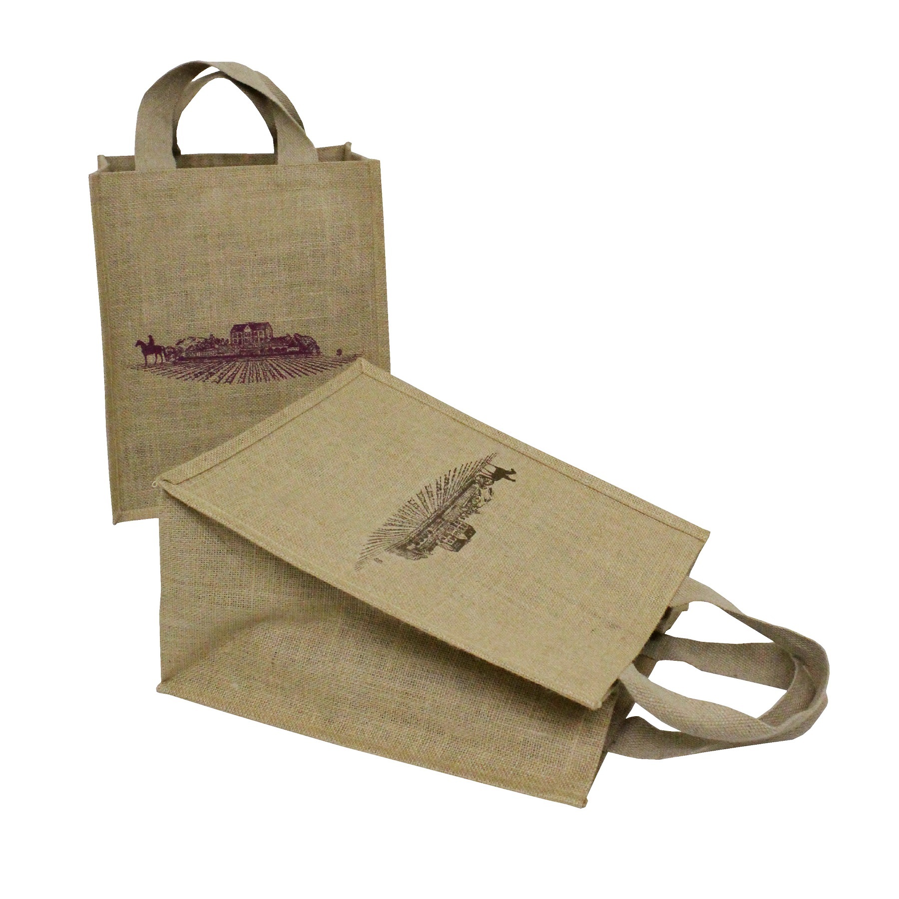 PP Laminated Jute Tote Bag With Cotton Web Handle