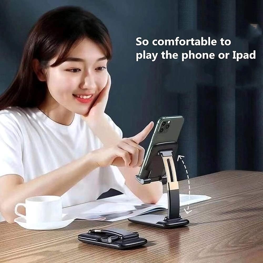 Hld96 Black Color Adjustable and Foldable Mobile Phone Stand