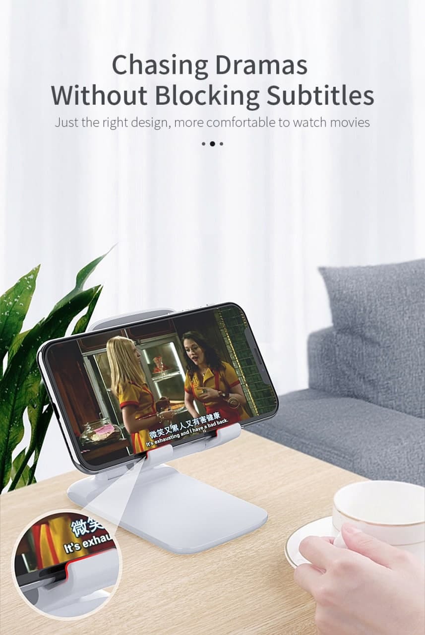 Hld96 White Color Adjustable and Foldable Mobile Phone Stand