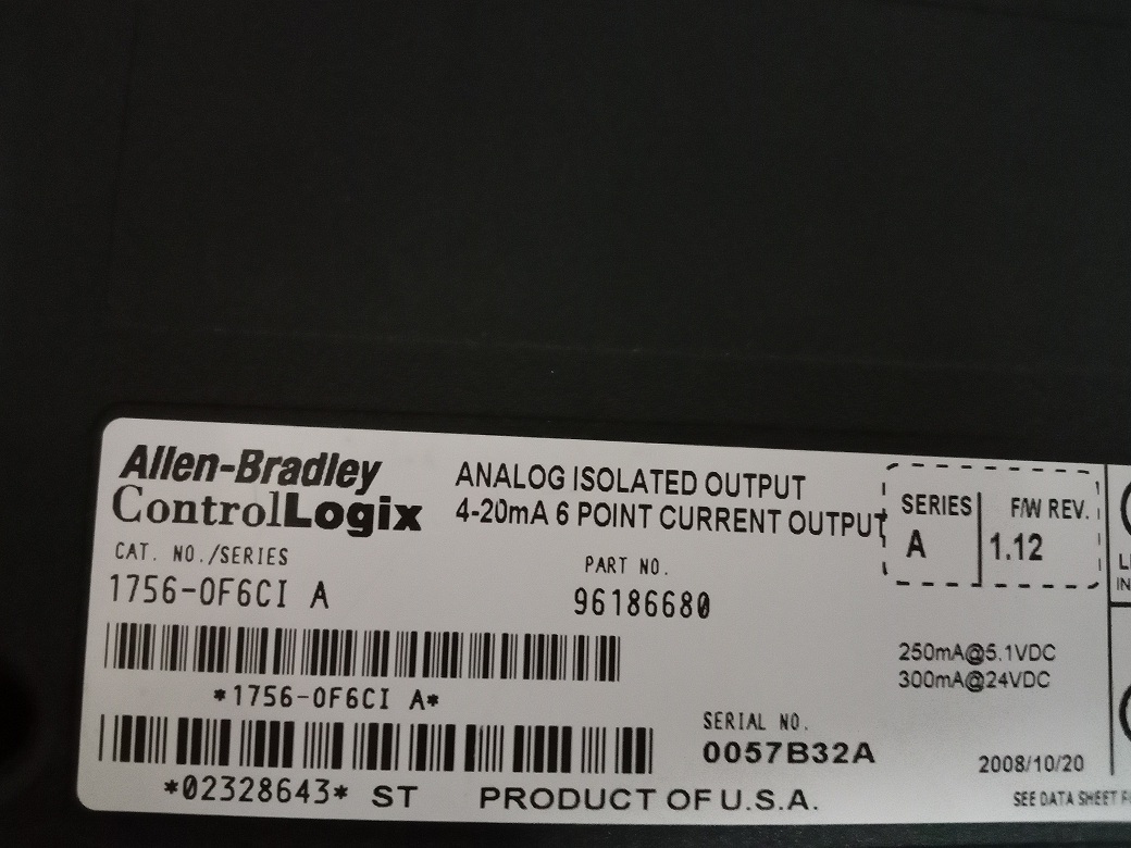Allen Bradley Analog Output Module 1756-0F6Ci