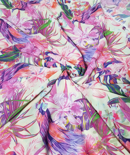 DeeArna Exports Musical Theme Mumbai Georgette Digital Print Unstitch Fabric Material for Women   s Clothing