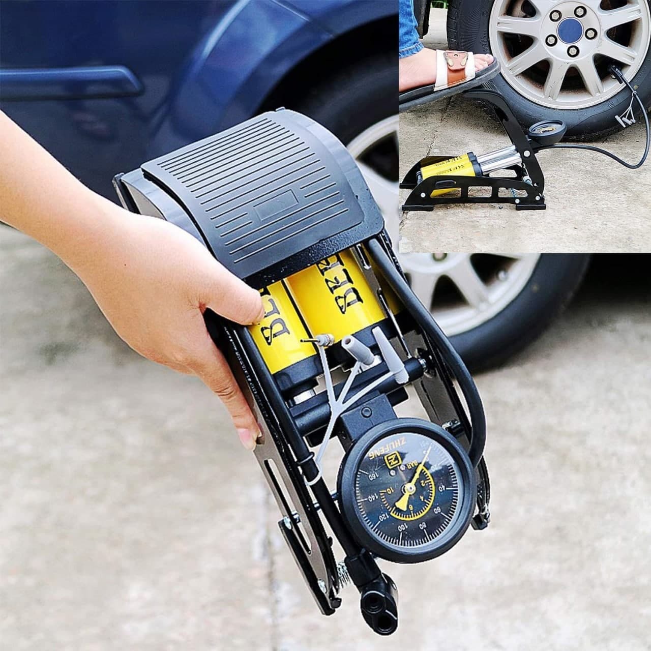 Double Cylinder Portable High Pressure Foot Air Pump