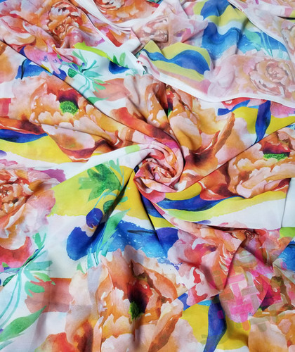 DeeArna Exports Mumbai Georgette Fancy Digital Print Unstitch Fabric Material for Womens Clothing